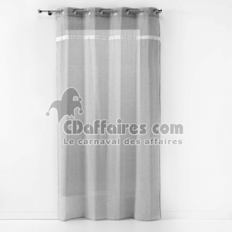 Panneau a oeillets 140 x 240 cm effet lin tisse fantaisie everest Gris