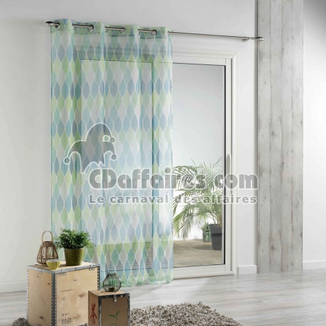 Panneau a oeillets 140 x 240 cm voile imprime transfert winter green Blanc