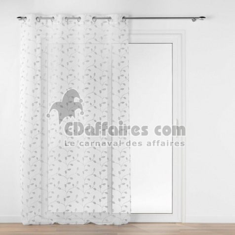 Panneau a oeillets 140 x 240 cm voile sable brode metallise edna Argent