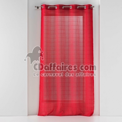 Panneau a oeillets 140 x 240 cm voile sable fantaisie eulalie Rouge