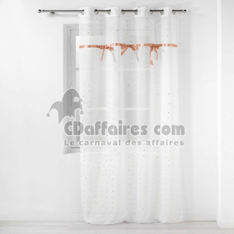 panneau a oeillets 140 x 240 cm voile sable imp. metal.+noeuds little miss