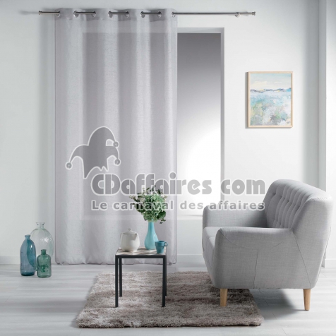 Panneau a oeillets 140 x 240 cm voile sable raye esther Gris