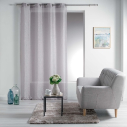 Panneau a oeillets 140 x 240 cm voile sable raye esther Taupe