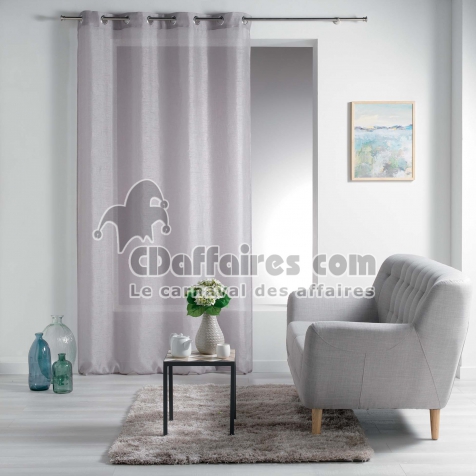 Panneau a oeillets 140 x 240 cm voile sable raye esther Taupe