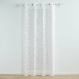 Panneau a oeillets 140 x 240 cm voile tisse applique karla Blanc