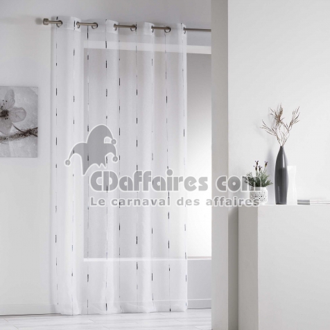 Panneau a oeillets 140 x 260 cm voile sable fils chenille chenilla Gris