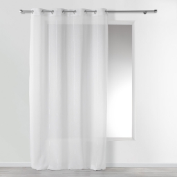 Panneau a oeillets 140 x 260 cm voile sable fils chenille linahe Blanc