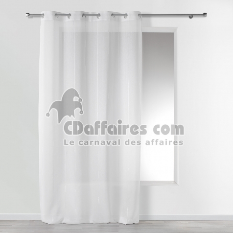 Panneau a oeillets 140 x 260 cm voile sable fils chenille linahe Blanc