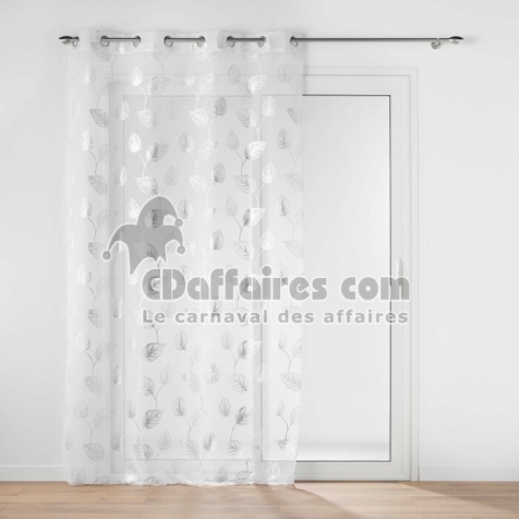 Panneau a oeillets 140 x 280 cm voile sable imprime metallise edelia Argent