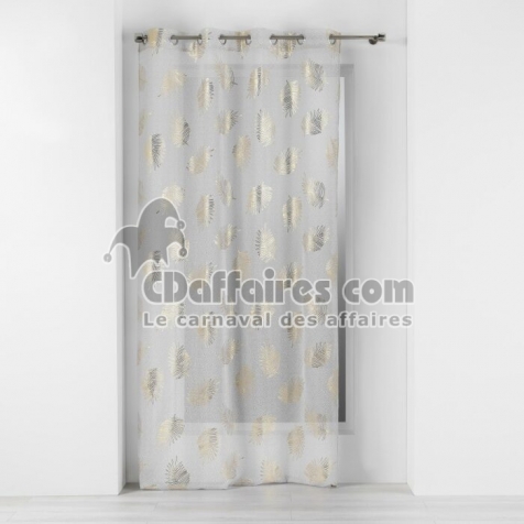 Panneau a oeillets 140 x 280 cm voile sable imprime metallise sunny gold Sans