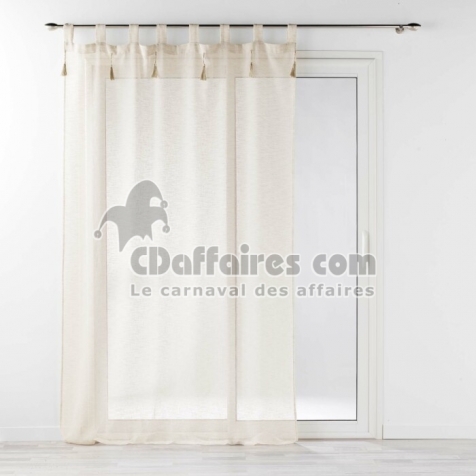 Panneau a passants+pompons 140 x 240 cm effet  tisse dalila Lin