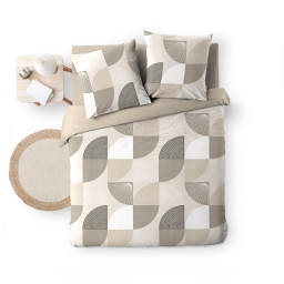 Parure de lit Ambroise 240 x 220 cm en microfibre de flanelle chaude