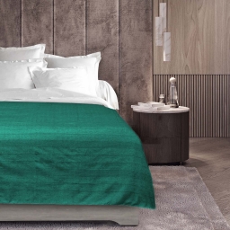 Plaid enroulable 180 x 220 cm polycoton Lucile Emeraude