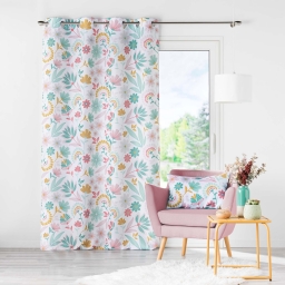Rideau &agrave; &oelig;illets 140 x 260 cm - polyester imprim&eacute; Indiana