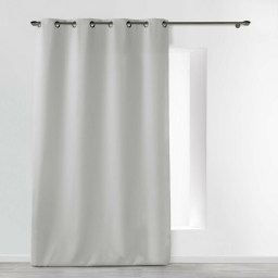 Rideau &Agrave; &OElig;illets 140 x 260 cm Polyester Uni Essentiel - Gris perle