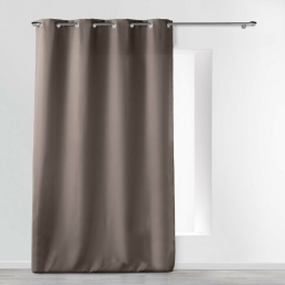 Rideau &Agrave; &OElig;illets 140 x 260 cm Polyester Uni Essentiel - Taupe