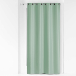 Rideau &Agrave; &OElig;illets 140 x 260 cm Polyester Uni Essentiel - Vert sauge