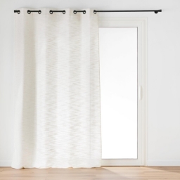 Rideau &agrave; &OElig;illets Grande Hauteur - 140 x 280 cm - Effet Lin Tiss&eacute; Nando
