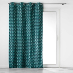 Rideau a oeillets 135 x 260 cm 100% occultant/microfibre imp. surya Bleu