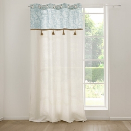 Rideau a oeillets 140 x 240 cm coton/polyester + pompon Hera