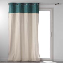 Rideau &agrave; oeillets 140 x 240 cm polycoton Cancun Bleu