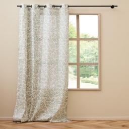 Rideau a oeillets 140 x 240 cm polycoton imprime naya Sauge