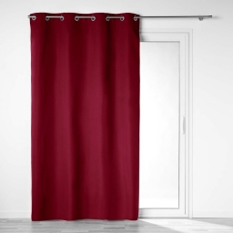 Rideau a oeillets 140 x 260 cm 100% occultant/microfibre unie obscure Bordeaux