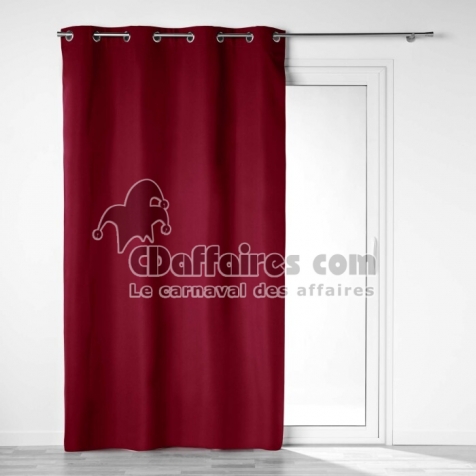 Rideau a oeillets 140 x 260 cm 100% occultant/microfibre unie obscure Bordeaux