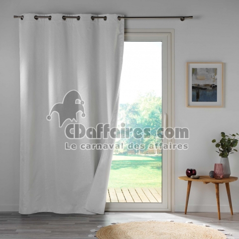 Rideau a oeillets 140 x 260 cm 100% occultant/microfibre unie obscure Gris