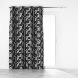 Rideau a oeillets 140 x 260 cm jacquard Medicis Noir