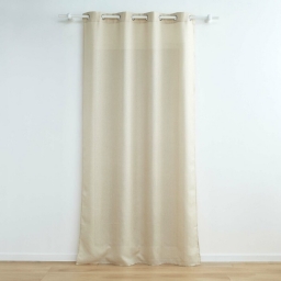 Rideau a oeillets 140 x 260 cm polyester + fils m&eacute;tallis&eacute;s Zeline Naturel