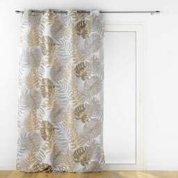Rideau a oeillets 140 x 260 cm polyester imprime metallise Mogador