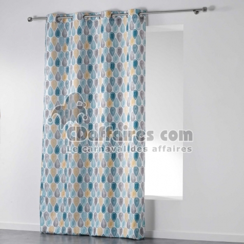 Rideau a oeillets 140 x 260 cm polyester imprime palpito Blanc