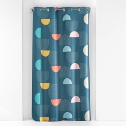 Rideau a oeillets 140 x 260 cm polyester imprime pop art Sans