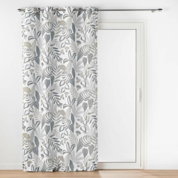 Rideau a oeillets grande hauteur 140 x 280 cm polyester iprim&eacute; Tilda Blanc
