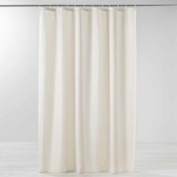 Rideau de douche+crochets 180 x 200 cm polyester uni yaline Naturel
