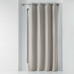Rideau occultant &agrave; &oelig;illets - 135 x 240 cm - chambray uni - Chin&eacute;a Beige