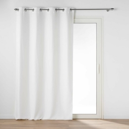 Rideau occultant &agrave; &oelig;illets - 135 x 240 cm - chambray uni - Chin&eacute;a Blanc