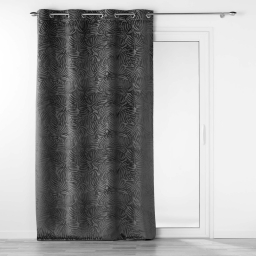 Rideau occutant 140 x 240 cm en velours relief Analia Anthracite