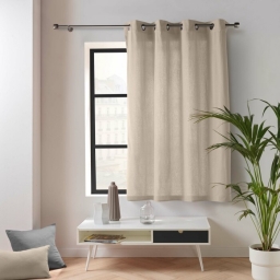 Rideau petite hauteur 135 x 180 cm coton/polyester recycl&eacute; Twily Beige