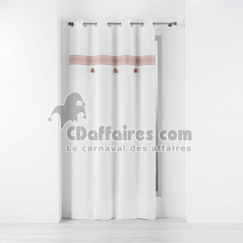 Rideau tamisant 140 x 240 cm 100% coton brod&eacute;  Amaya Rose