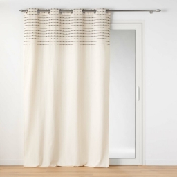 Rideau tamisant 140 x 240 cm coton recycl&eacute; + fils coup&eacute;s Linechic Naturel