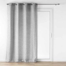 Rideau voile &agrave; oeillets 140 x 240 cm effet lainage Loulaine Gris