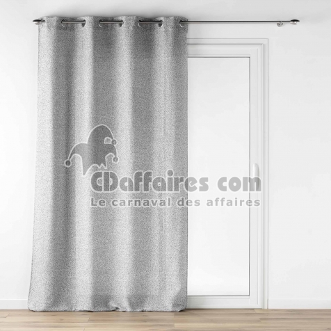 Rideau voile &agrave; oeillets 140 x 240 cm effet lainage Loulaine Gris