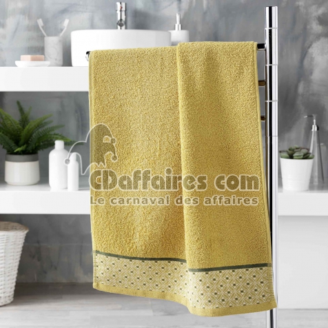 Serviette de toilette 50 x 90 cm éponge coton jacquard Belina Miel