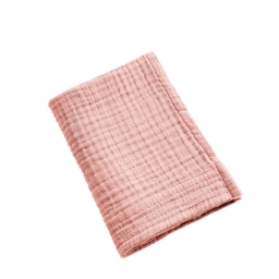 Serviette de toilette 50 x 90 cm - Quadruple Gaze de Coton 220 g/m&sup2; - Gaia Rose p&ecirc;che