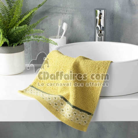 Serviette invite 30 x 50 cm eponge unie jacquard belina Miel