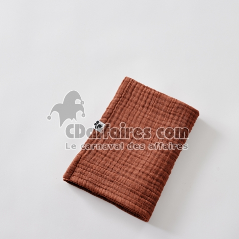 Serviette invit&eacute; 30 x 50 cm - Quadruple Gaze de Coton 220 g/m&sup2; - Gaia Terracotta