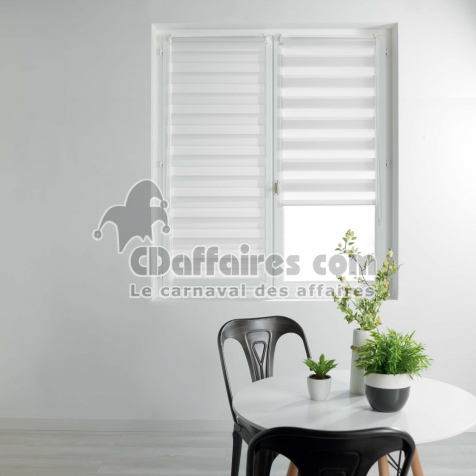 Store enrouleur jour et nuit 60 x 180 cm polyester daynight Blanc