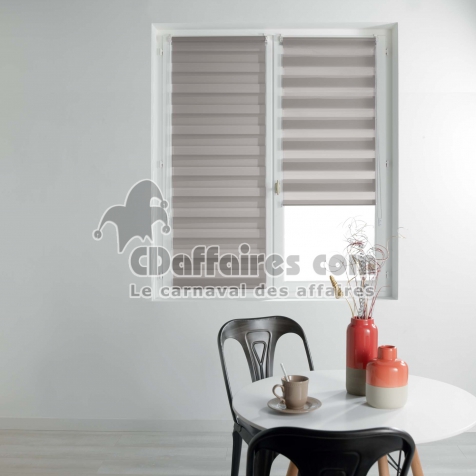 Store enrouleur jour et nuit 60 x 180 cm polyester daynight Taupe